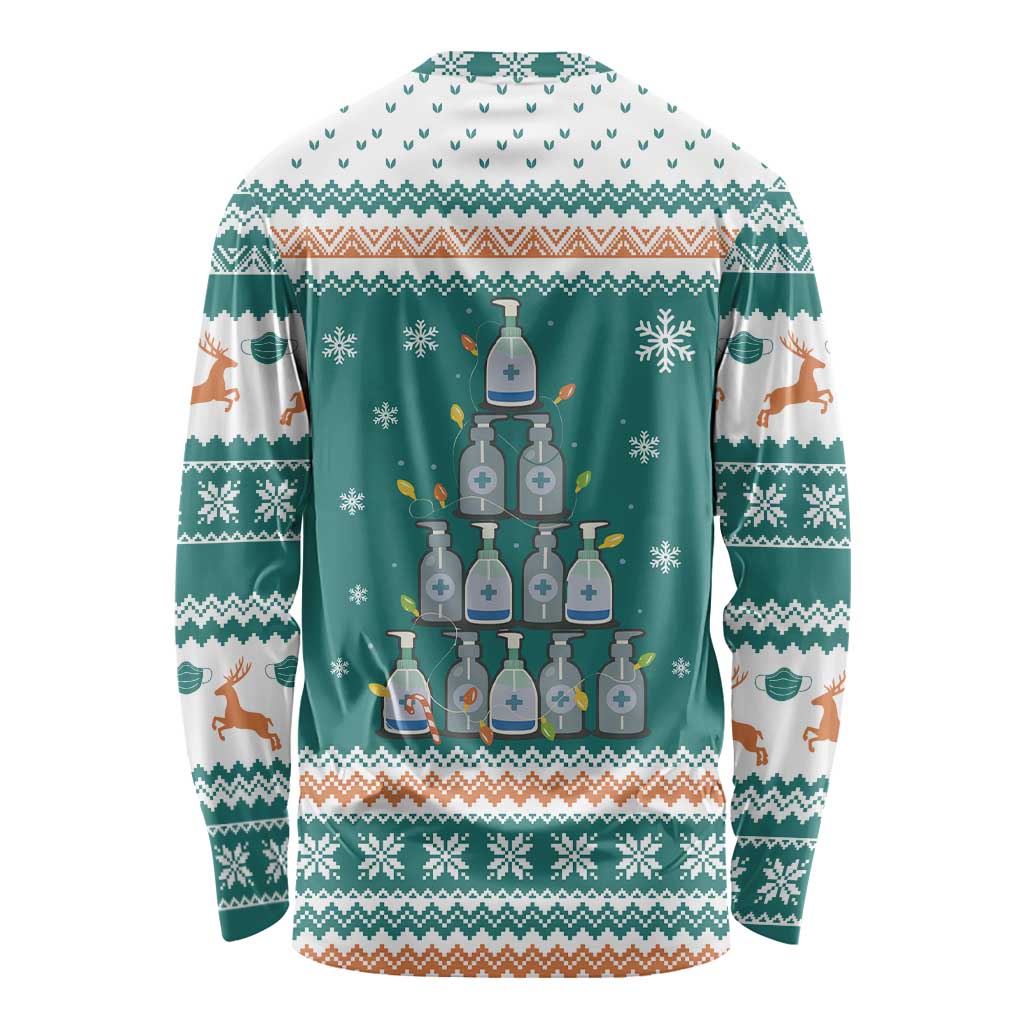 Sanitizer Merry Christmas Long Sleeve Shirt Xmas Holiday Patterns - Wonder Print Shop
