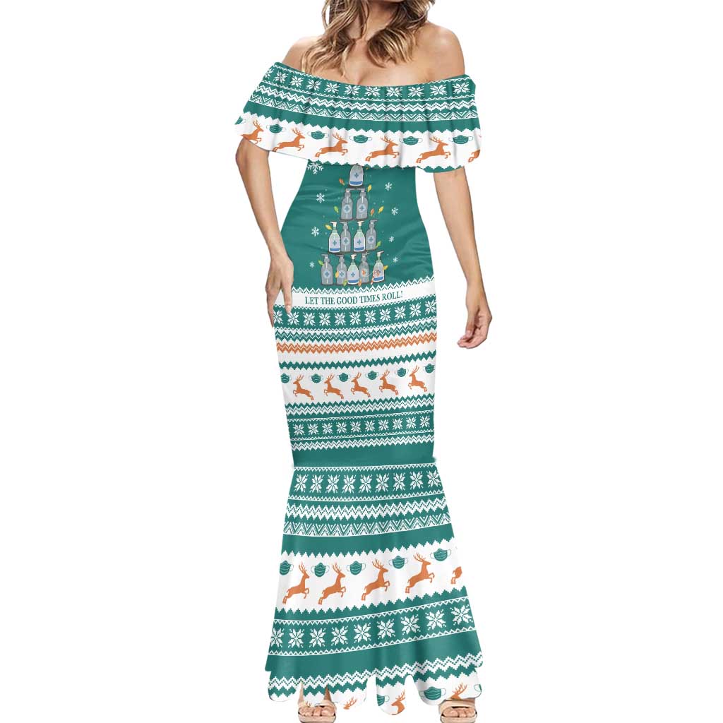 Sanitizer Merry Christmas Mermaid Dress Xmas Holiday Patterns - Wonder Print Shop