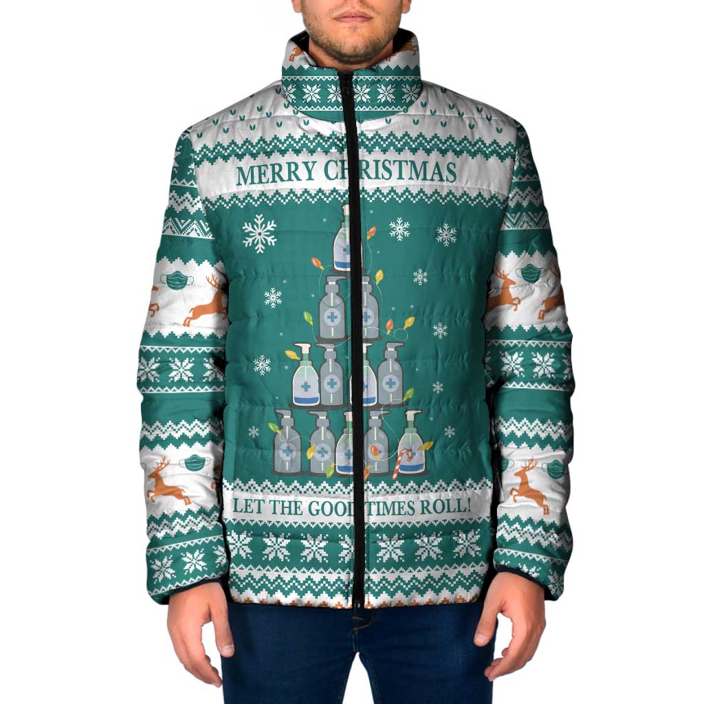 Sanitizer Merry Christmas Padded Jacket Xmas Holiday Patterns - Wonder Print Shop