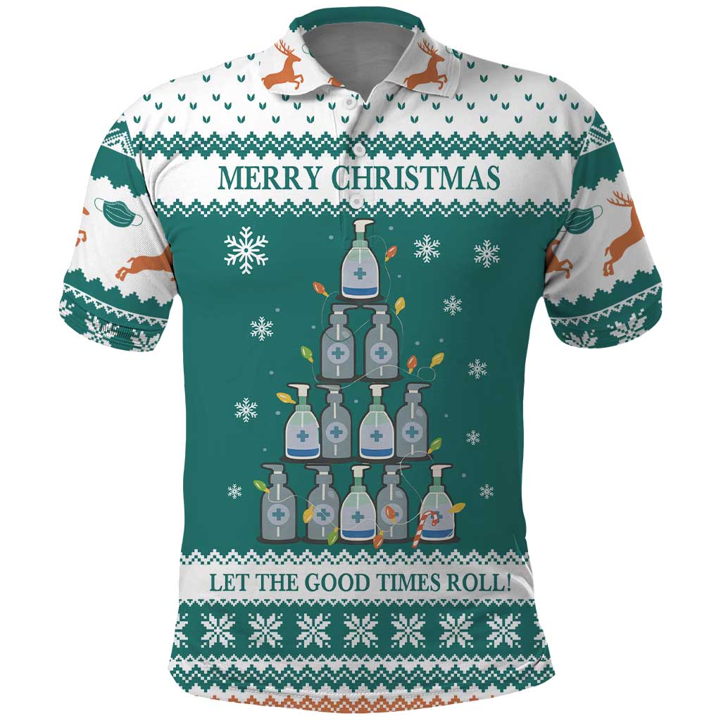 Sanitizer Merry Christmas Polo Shirt Xmas Holiday Patterns - Wonder Print Shop