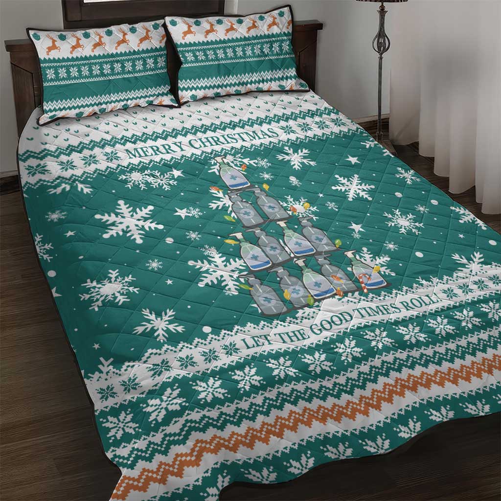 Sanitizer Merry Christmas Quilt Bed Set Xmas Holiday Patterns - Wonder Print Shop