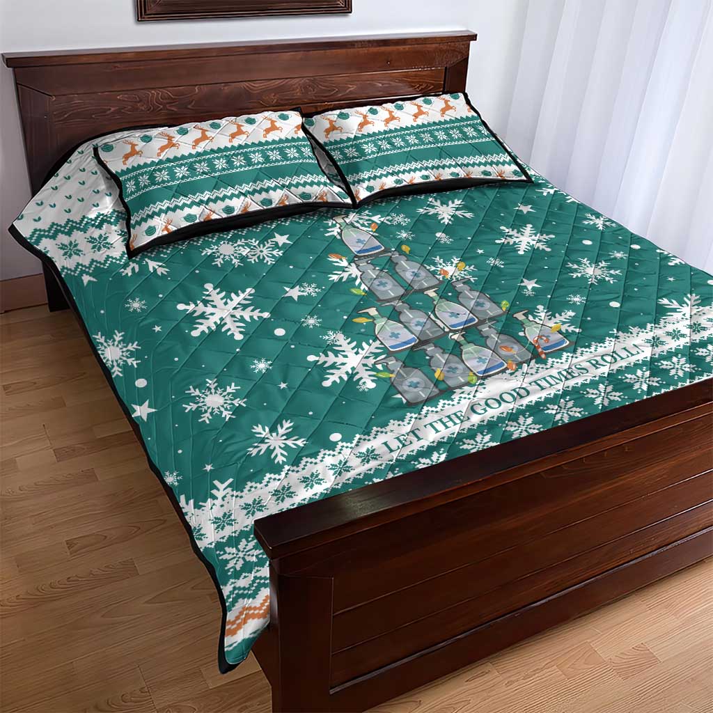 Sanitizer Merry Christmas Quilt Bed Set Xmas Holiday Patterns - Wonder Print Shop