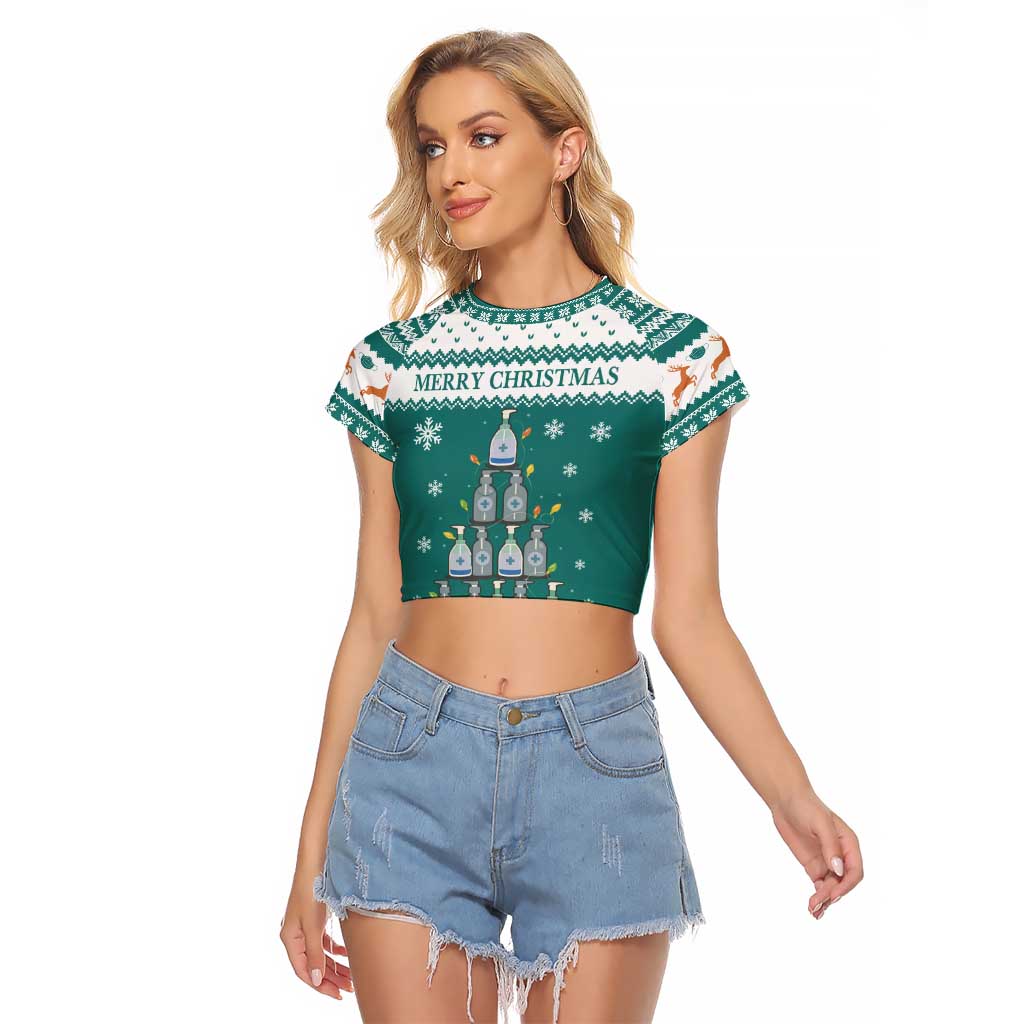 Sanitizer Merry Christmas Raglan Cropped T Shirt Xmas Holiday Patterns - Wonder Print Shop