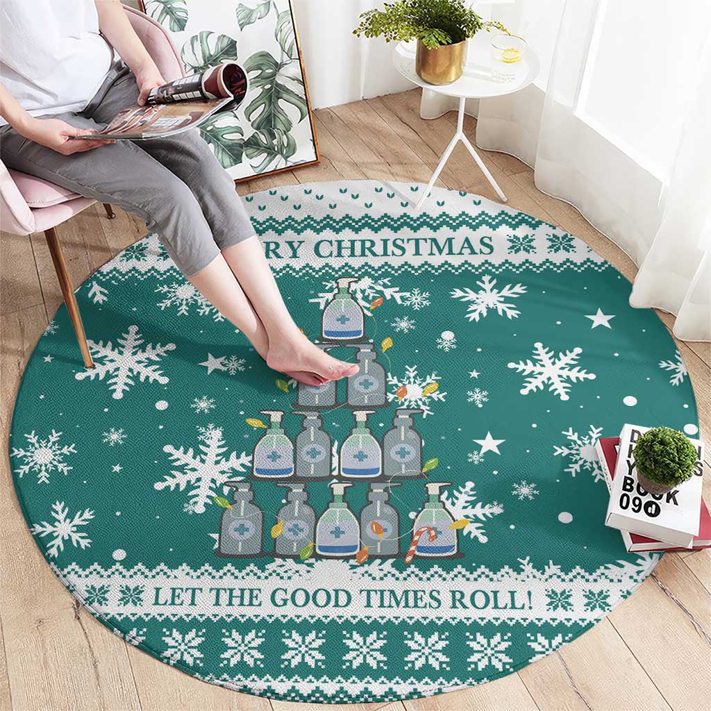 Sanitizer Merry Christmas Round Carpet Xmas Holiday Patterns - Wonder Print Shop