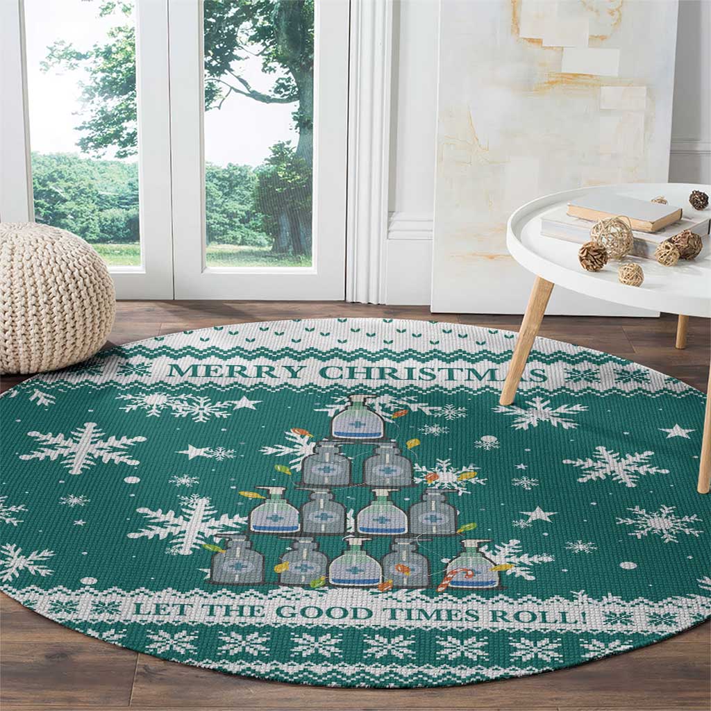 Sanitizer Merry Christmas Round Carpet Xmas Holiday Patterns - Wonder Print Shop