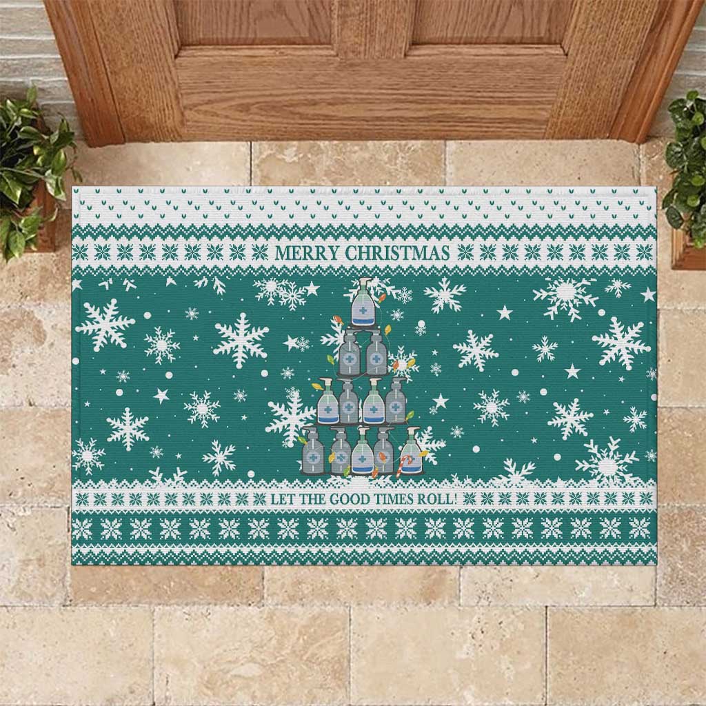 Sanitizer Merry Christmas Rubber Doormat Xmas Holiday Patterns - Wonder Print Shop