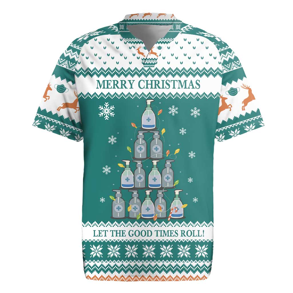 Sanitizer Merry Christmas Rugby Jersey Xmas Holiday Patterns - Wonder Print Shop