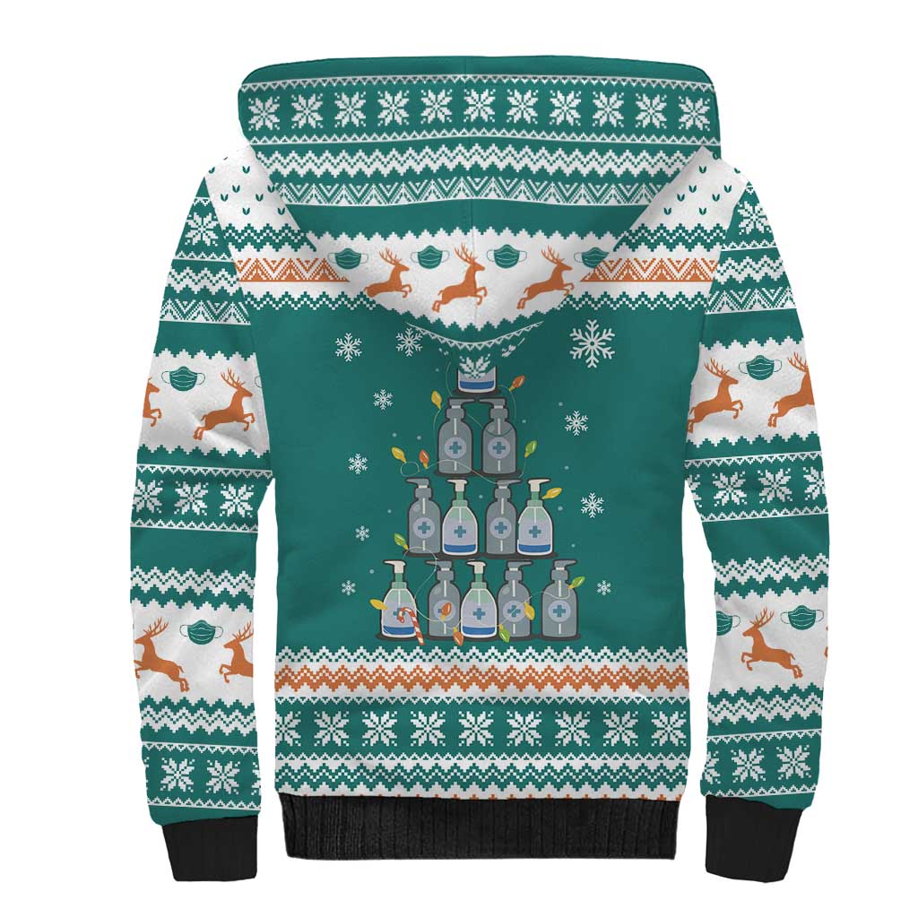 Sanitizer Merry Christmas Sherpa Hoodie Xmas Holiday Patterns - Wonder Print Shop