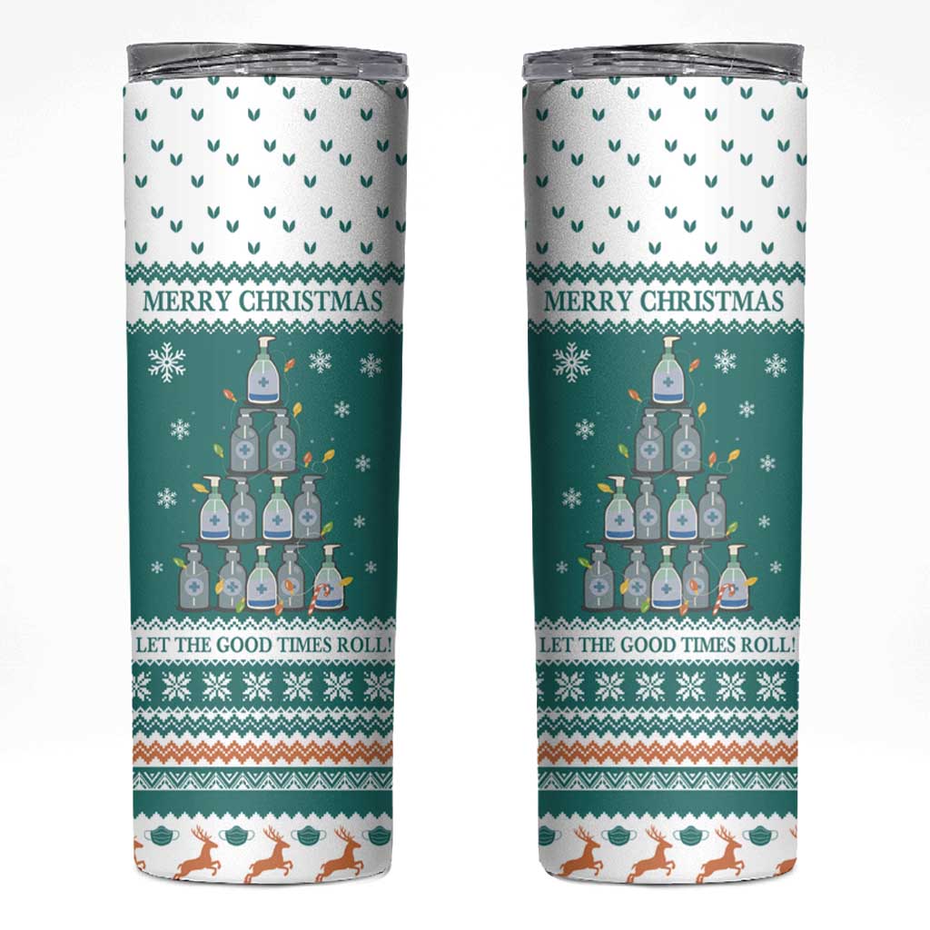 Sanitizer Merry Christmas Skinny Tumbler Xmas Holiday Patterns - Wonder Print Shop