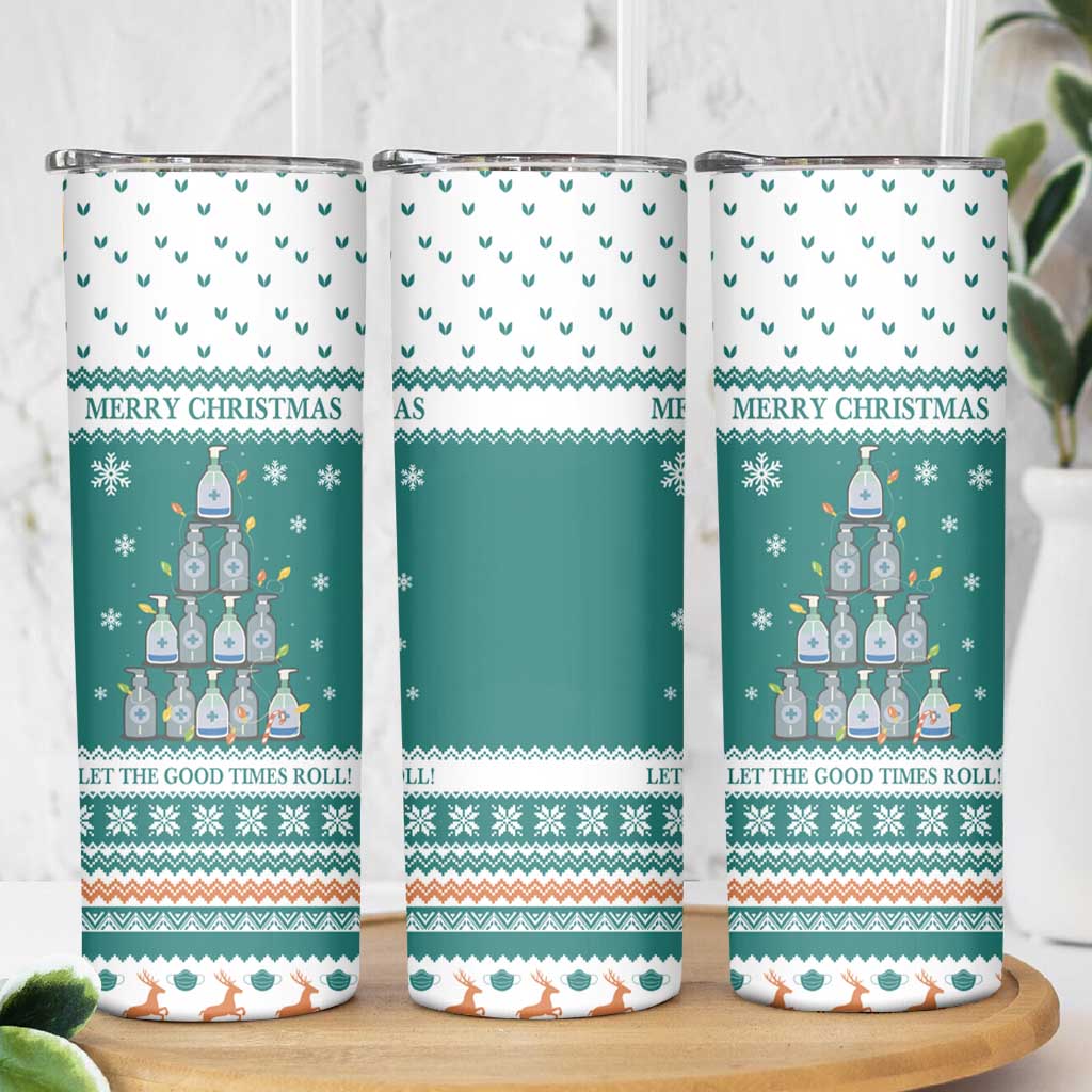 Sanitizer Merry Christmas Skinny Tumbler Xmas Holiday Patterns - Wonder Print Shop