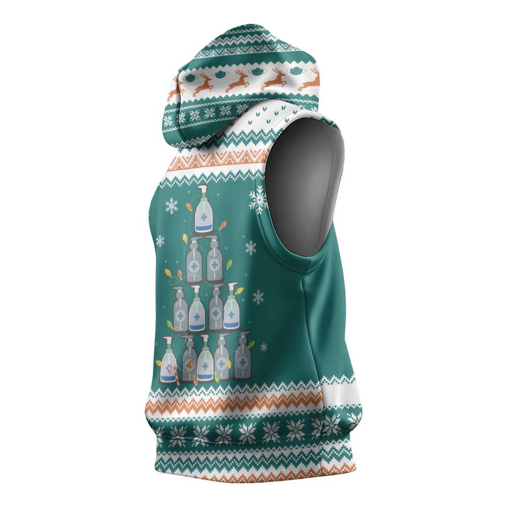 Sanitizer Merry Christmas Sleeveless Hoodie Xmas Holiday Patterns - Wonder Print Shop