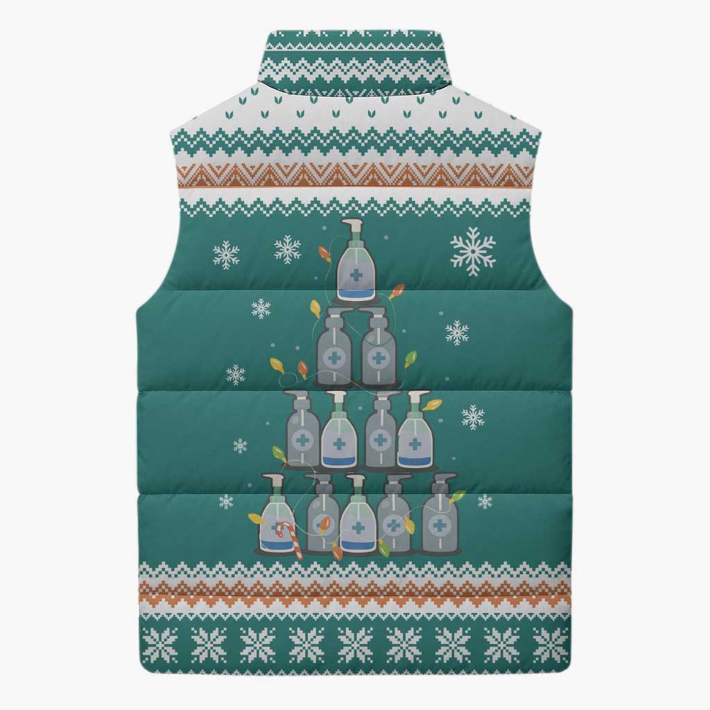 Sanitizer Merry Christmas Sleeveless Puffer Jacket Xmas Holiday Patterns - Wonder Print Shop