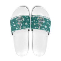 Sanitizer Merry Christmas Slide Sandals Xmas Holiday Patterns - Wonder Print Shop