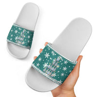 Sanitizer Merry Christmas Slide Sandals Xmas Holiday Patterns - Wonder Print Shop
