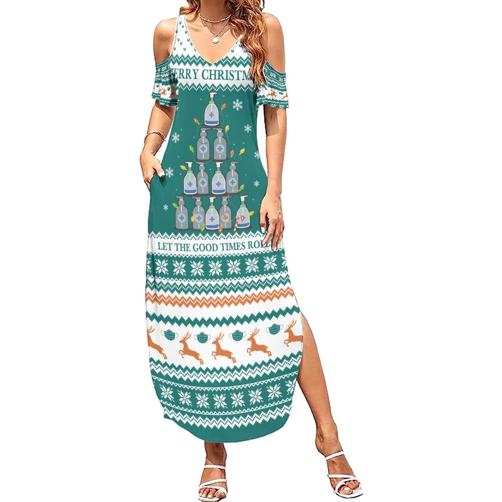 Sanitizer Merry Christmas Summer Maxi Dress Xmas Holiday Patterns - Wonder Print Shop