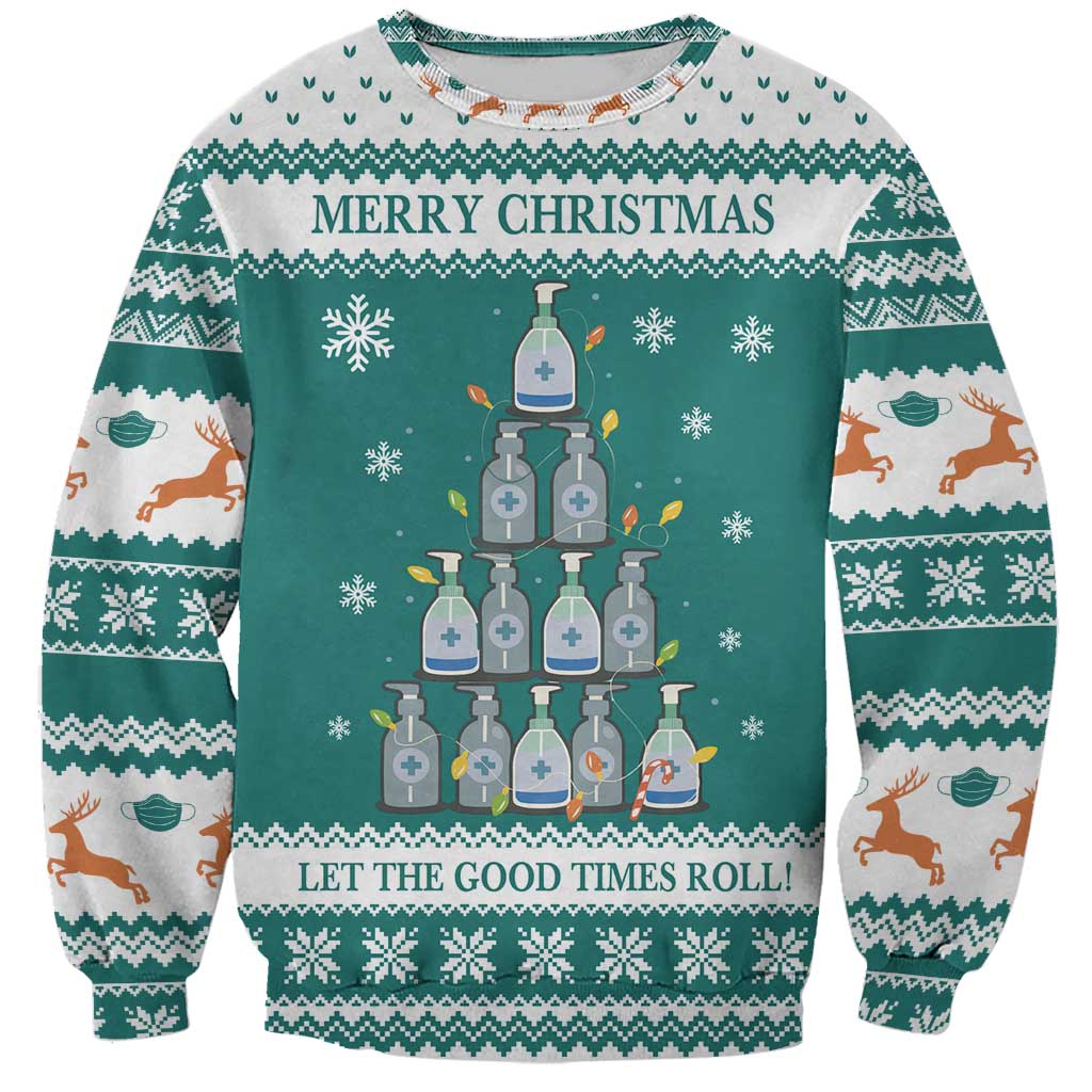 Sanitizer Merry Christmas Sweatshirt Xmas Holiday Patterns - Wonder Print Shop