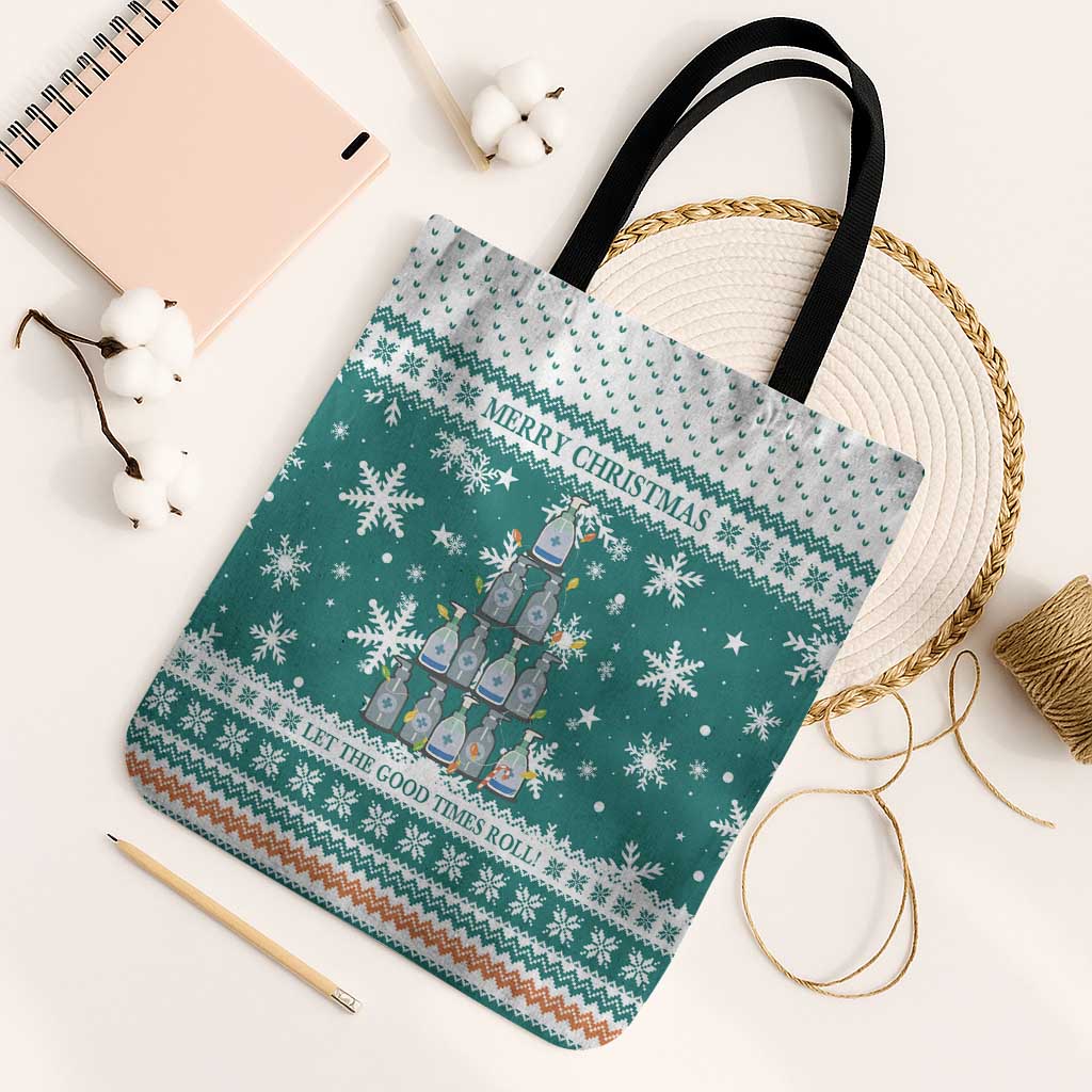 Sanitizer Merry Christmas Tote Bag Xmas Holiday Patterns - Wonder Print Shop