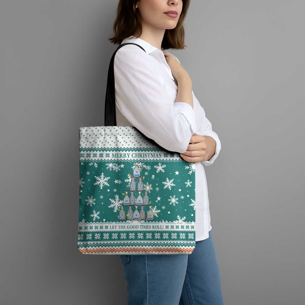 Sanitizer Merry Christmas Tote Bag Xmas Holiday Patterns - Wonder Print Shop