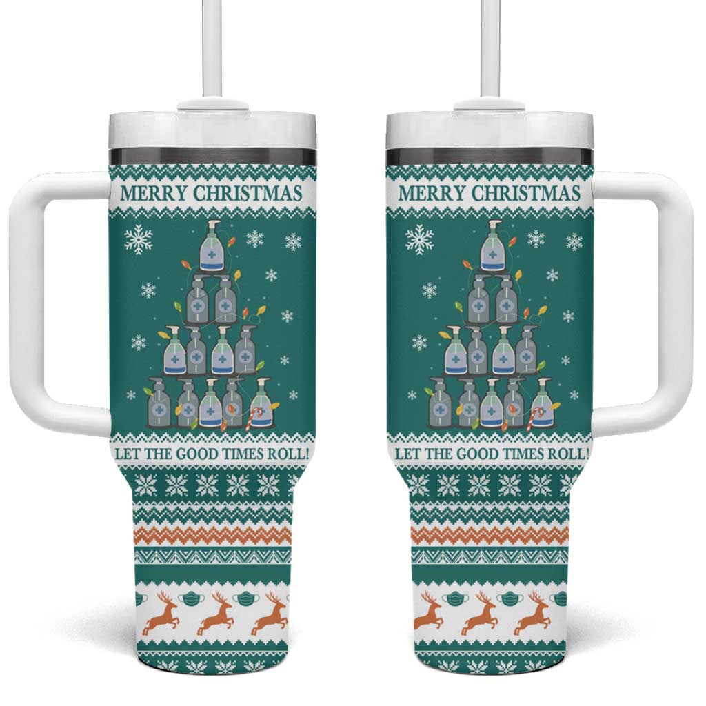 Sanitizer Merry Christmas Tumbler With Handle Xmas Holiday Patterns - Wonder Print Shop
