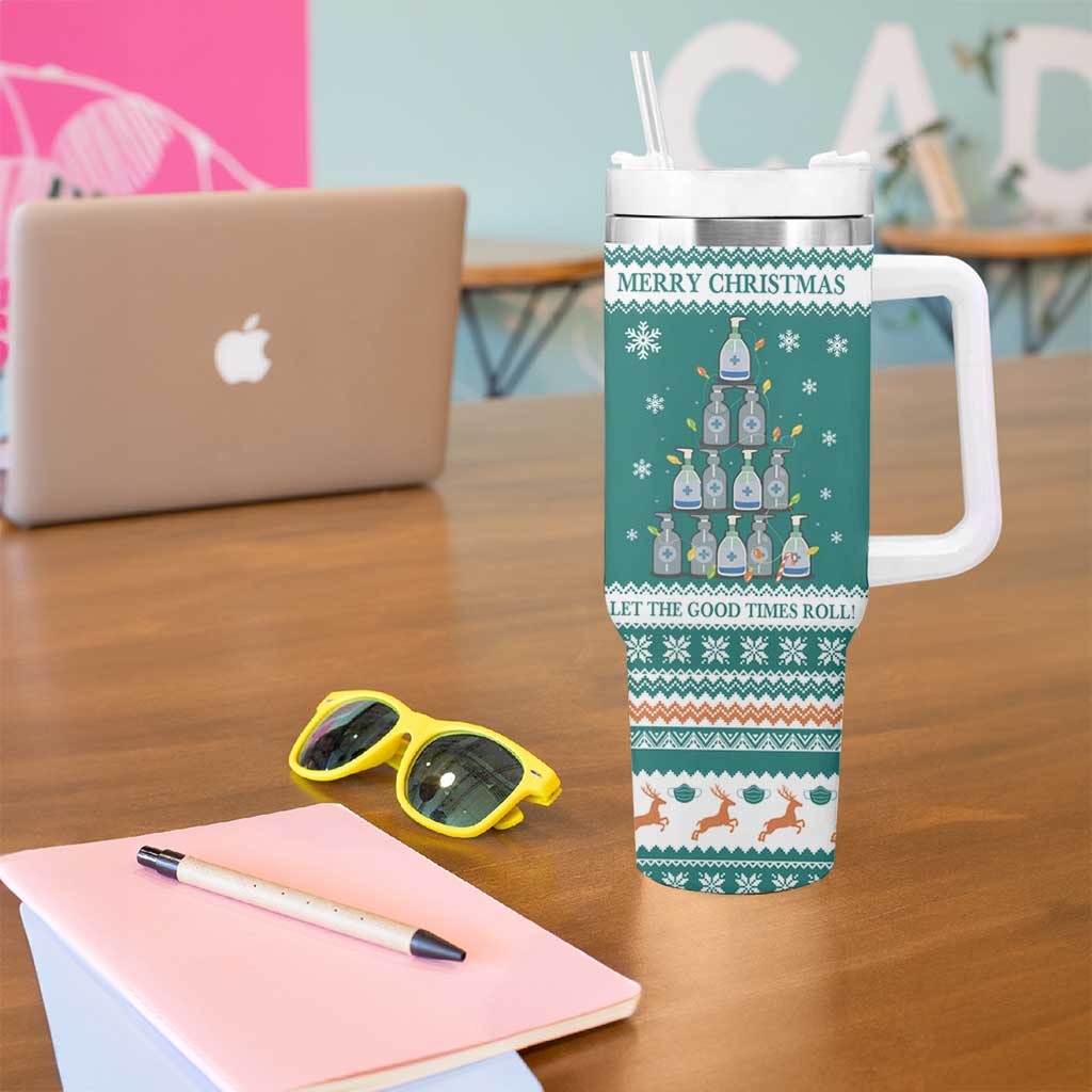 Sanitizer Merry Christmas Tumbler With Handle Xmas Holiday Patterns - Wonder Print Shop