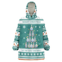 Sanitizer Merry Christmas Wearable Blanket Hoodie Xmas Holiday Patterns - Wonder Print Shop