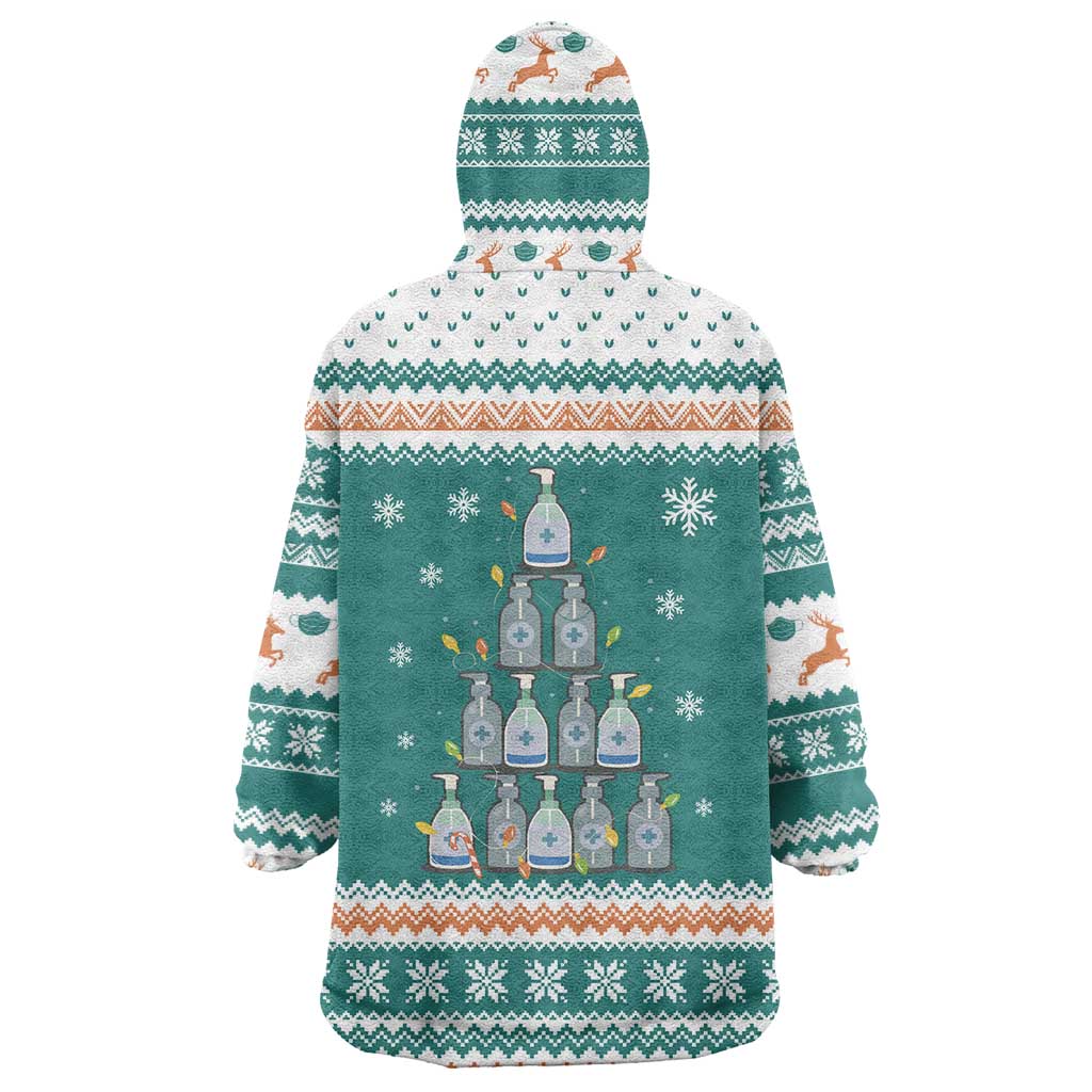 Sanitizer Merry Christmas Wearable Blanket Hoodie Xmas Holiday Patterns - Wonder Print Shop