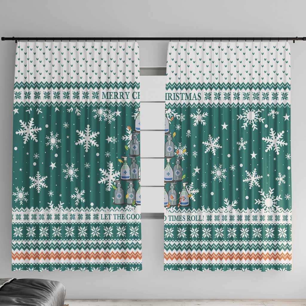 Sanitizer Merry Christmas Window Curtain Xmas Holiday Patterns - Wonder Print Shop