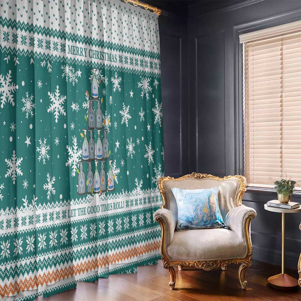 Sanitizer Merry Christmas Window Curtain Xmas Holiday Patterns - Wonder Print Shop