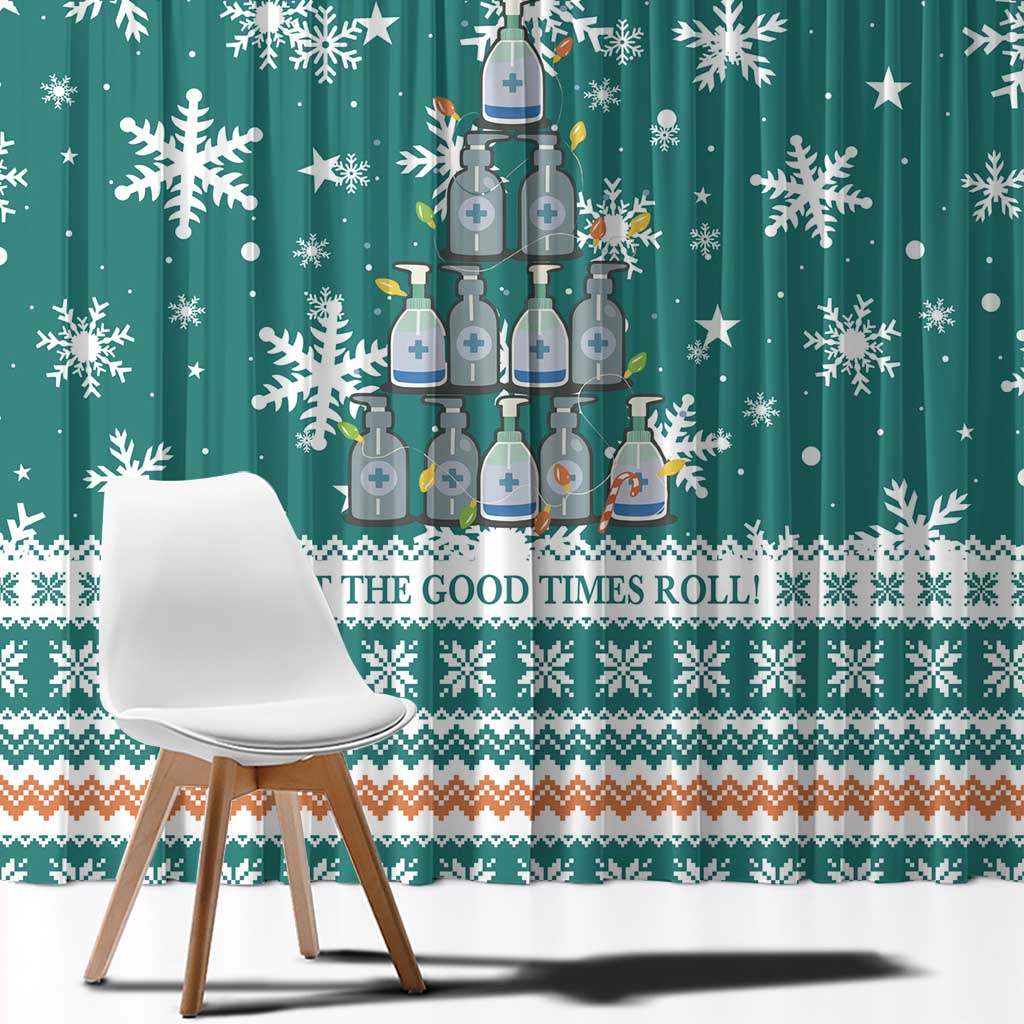 Sanitizer Merry Christmas Window Curtain Xmas Holiday Patterns - Wonder Print Shop