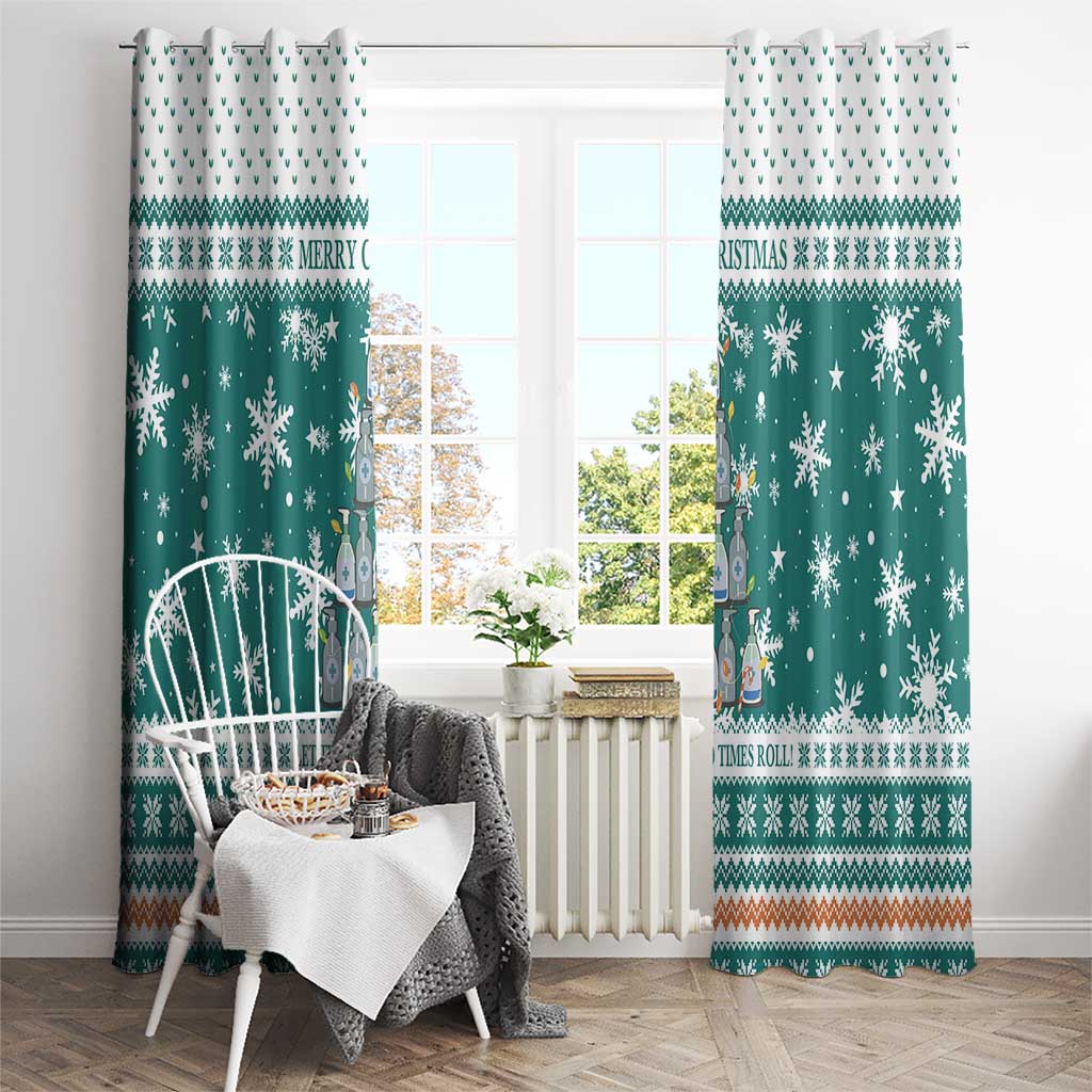Sanitizer Merry Christmas Window Curtain Xmas Holiday Patterns - Wonder Print Shop