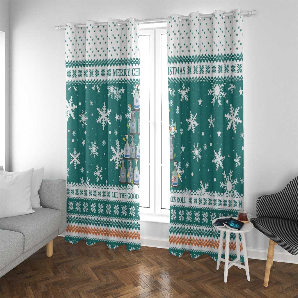 Sanitizer Merry Christmas Window Curtain Xmas Holiday Patterns - Wonder Print Shop