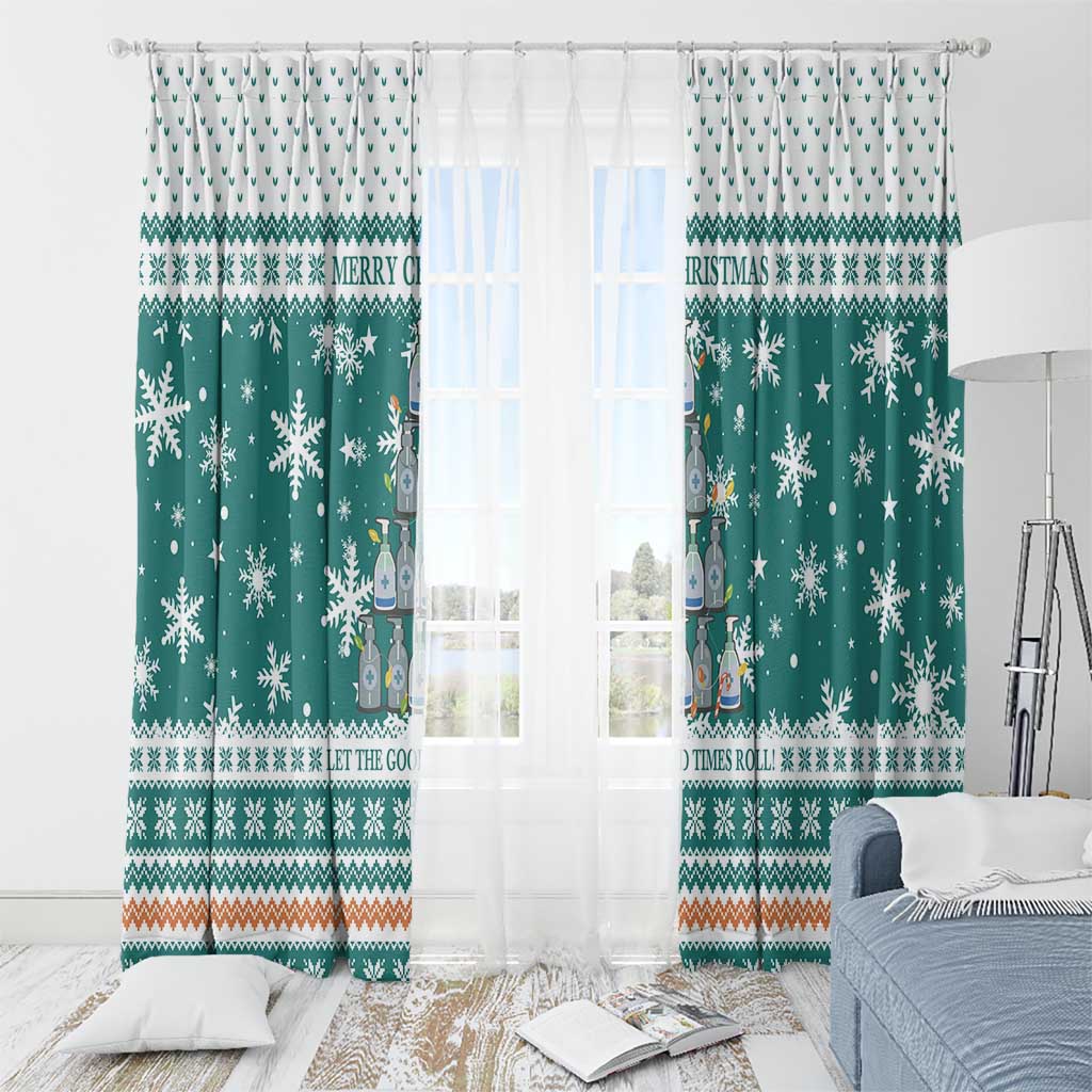 Sanitizer Merry Christmas Window Curtain Xmas Holiday Patterns - Wonder Print Shop