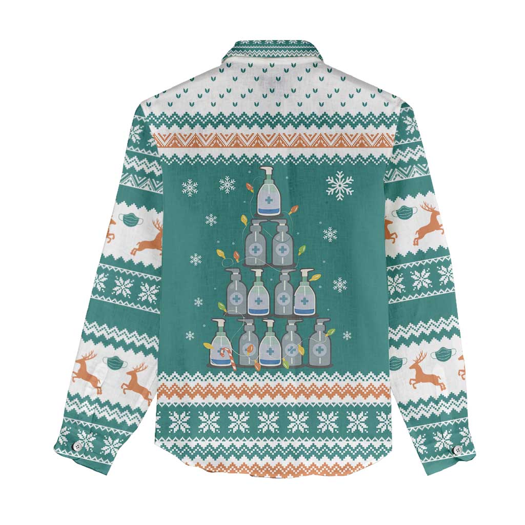 Sanitizer Merry Christmas Women Casual Shirt Xmas Holiday Patterns - Wonder Print Shop
