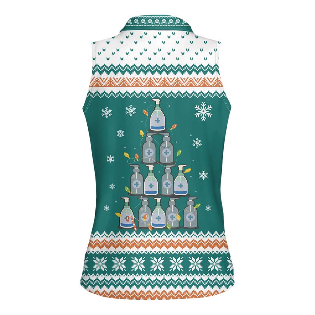 Sanitizer Merry Christmas Women Sleeveless Polo Shirt Xmas Holiday Patterns - Wonder Print Shop