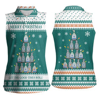 Sanitizer Merry Christmas Women Sleeveless Polo Shirt Xmas Holiday Patterns - Wonder Print Shop