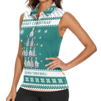 Sanitizer Merry Christmas Women Sleeveless Polo Shirt Xmas Holiday Patterns - Wonder Print Shop