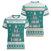 Sanitizer Merry Christmas Women V-Neck T-Shirt Xmas Holiday Patterns - Wonder Print Shop