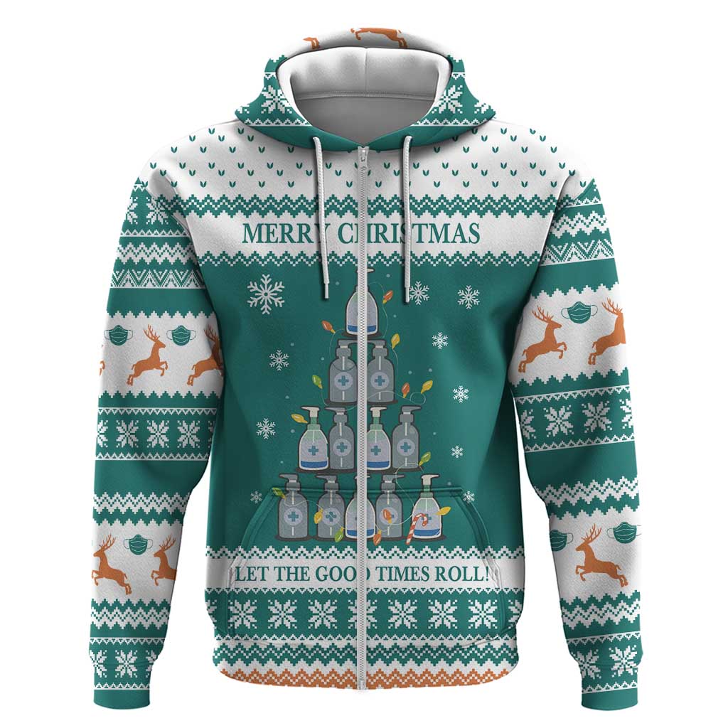 Sanitizer Merry Christmas Zip Hoodie Xmas Holiday Patterns - Wonder Print Shop