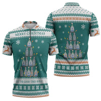 Sanitizer Merry Christmas Zipper Polo Shirt Xmas Holiday Patterns - Wonder Print Shop