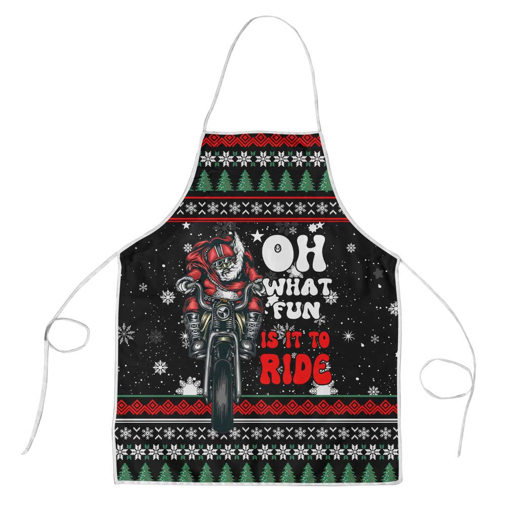 Santa And Motor Christmas Apron Xmas Holiday Patterns - Wonder Print Shop