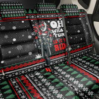 Santa And Motor Christmas Back Car Seat Cover Xmas Holiday Patterns - Wonder Print Shop