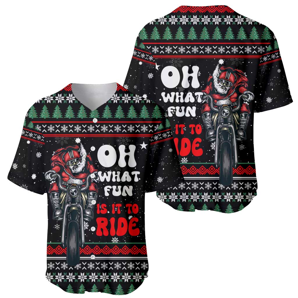 Santa And Motor Christmas Baseball Jersey Xmas Holiday Patterns - Wonder Print Shop