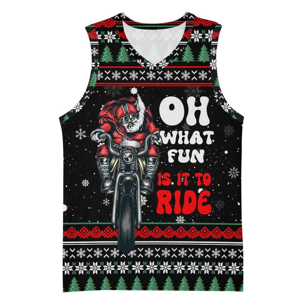Santa And Motor Christmas Basketball Jersey Xmas Holiday Patterns - Wonder Print Shop
