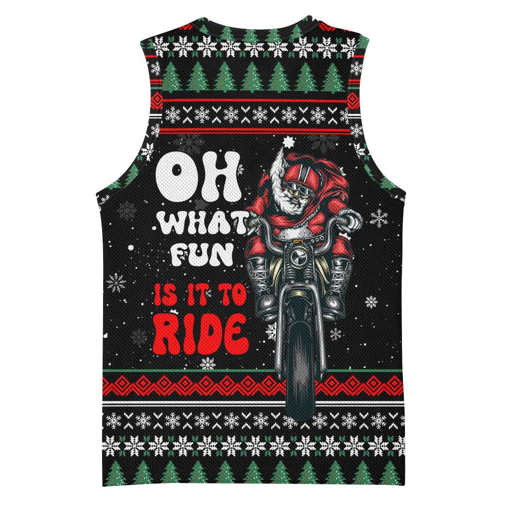 Santa And Motor Christmas Basketball Jersey Xmas Holiday Patterns - Wonder Print Shop