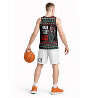 Santa And Motor Christmas Basketball Jersey Xmas Holiday Patterns - Wonder Print Shop