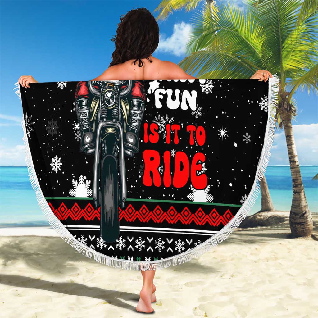 Santa And Motor Christmas Beach Blanket Xmas Holiday Patterns - Wonder Print Shop