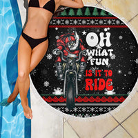 Santa And Motor Christmas Beach Blanket Xmas Holiday Patterns - Wonder Print Shop