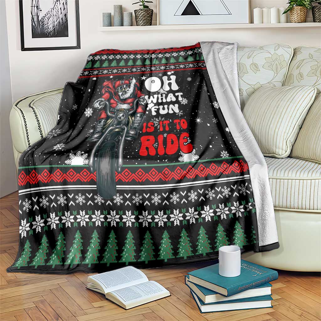 Santa And Motor Christmas Blanket Xmas Holiday Patterns - Wonder Print Shop