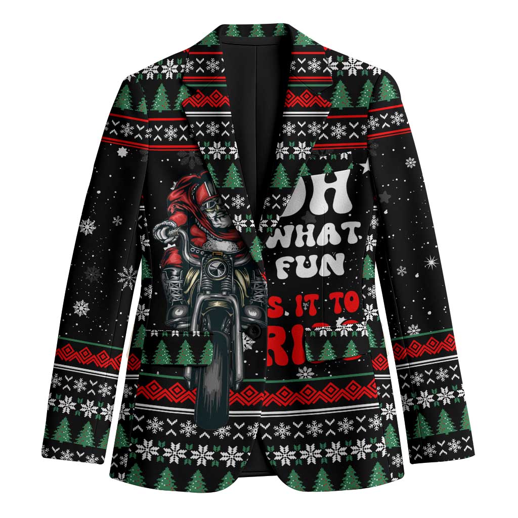 Santa And Motor Christmas Blazer Xmas Holiday Patterns - Wonder Print Shop