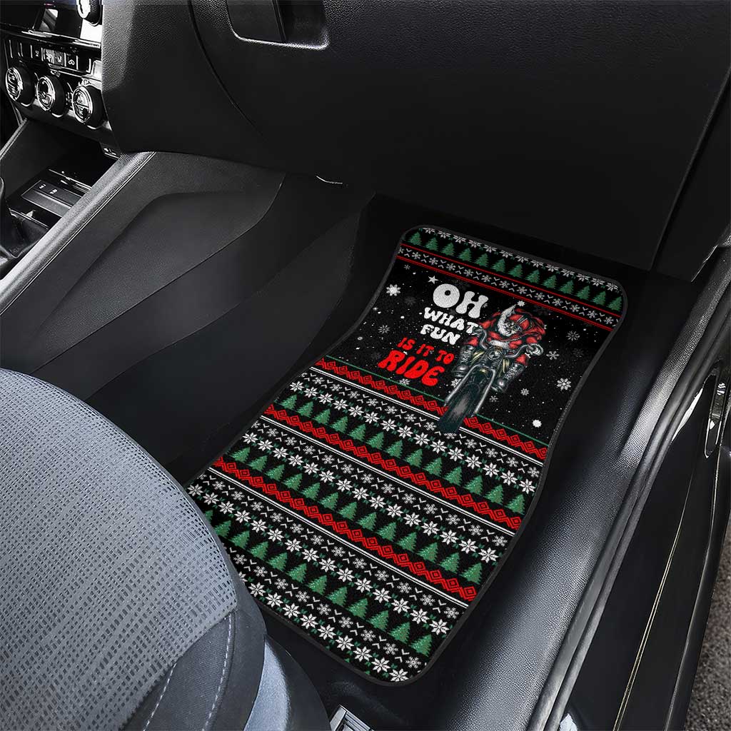 Santa And Motor Christmas Car Mats Xmas Holiday Patterns - Wonder Print Shop